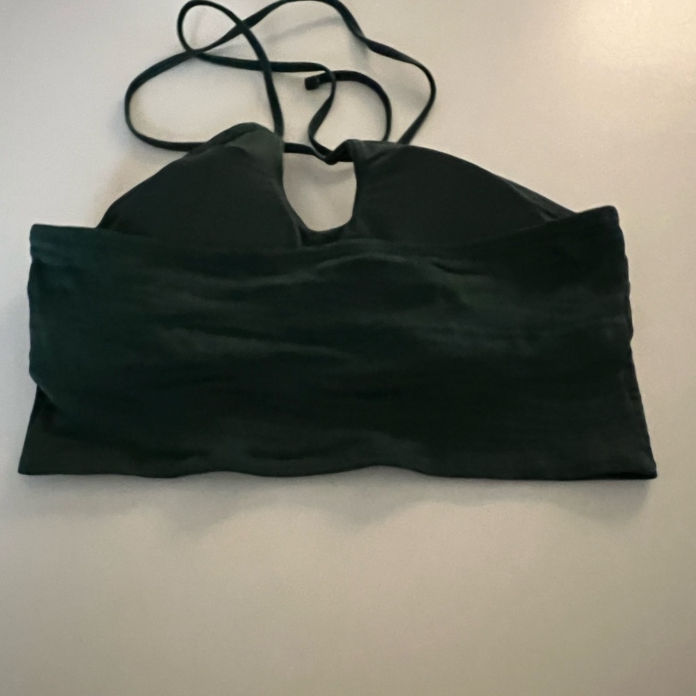 Aerie green Jacquard longline bikini halter top m